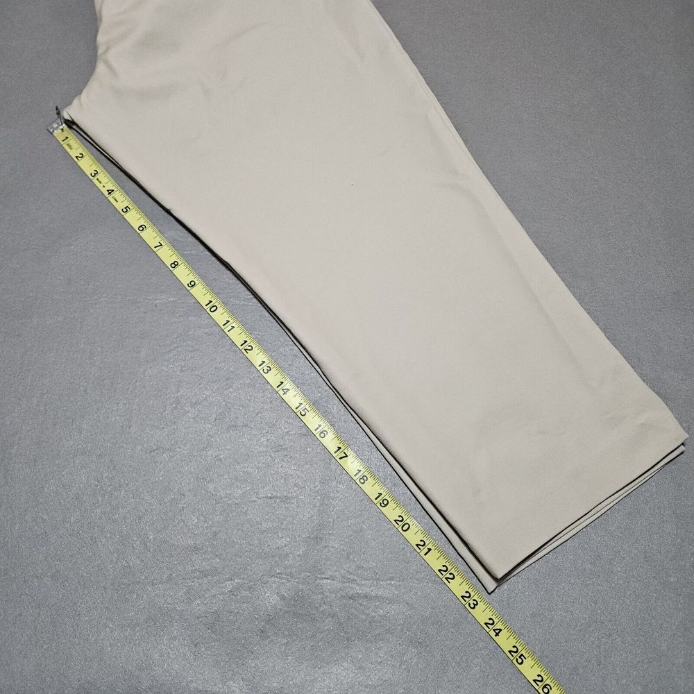Chico's Pants Sz 2 US L 12 Cropped Side Zip Stretch Beige - Picture 8 of 8